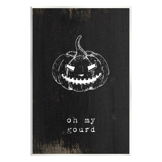 Stupell Industries Oh My Gourd Jack-o-Lantern Wall Plaque Art